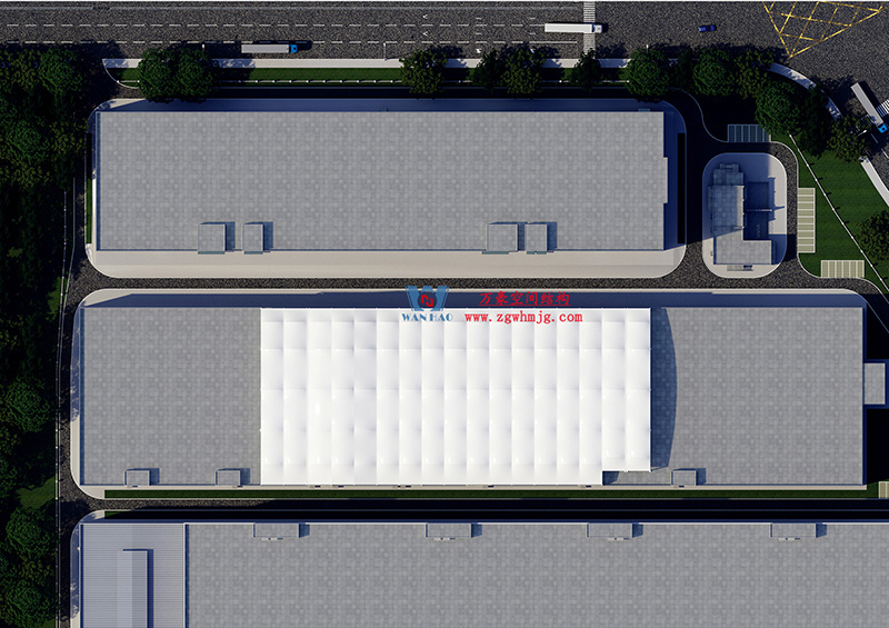 浙江真愛毯業(yè)科技有限公司廠房三屋面膜結(jié)構(gòu)工程完工大吉！