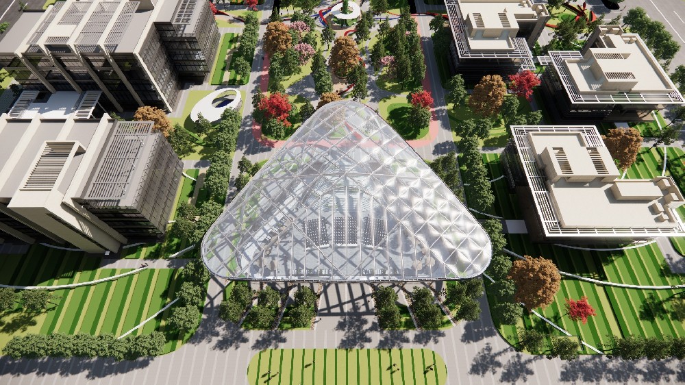 ETFE氣枕膜與雙曲面空間網(wǎng)殼結(jié)構(gòu)結(jié)合是什么樣？一起來一睹真容!