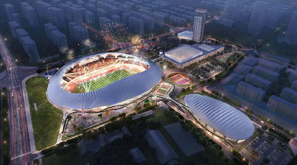 山東蓬萊體育場(chǎng)施工進(jìn)度大揭秘！