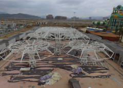 大目灣膜結(jié)構(gòu)項(xiàng)目近尾聲，海闊天涳水世界來襲