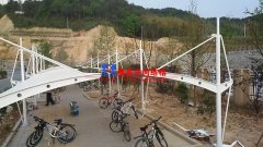 自行車棚用膜結(jié)構(gòu)材料合適嗎？膜結(jié)構(gòu)自行車棚施工以前需要做哪些工作？